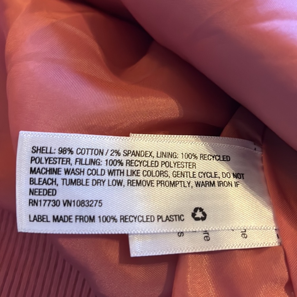 NWT-universal thread-size XXL-coral  pink, quilted, lined,bomber jacket, coat - Picture 6 of 10